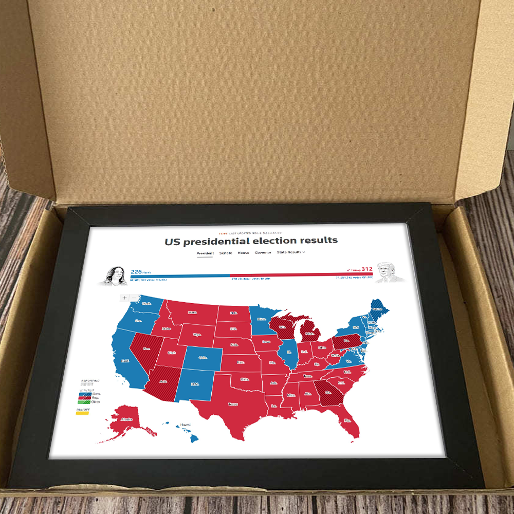 US Presidential Election 2024 Results Trump President Picture Frame HO82 65272