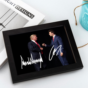 Charlie Kirk - Donald Trump Autographed Signed Picture Frame LM32 65505