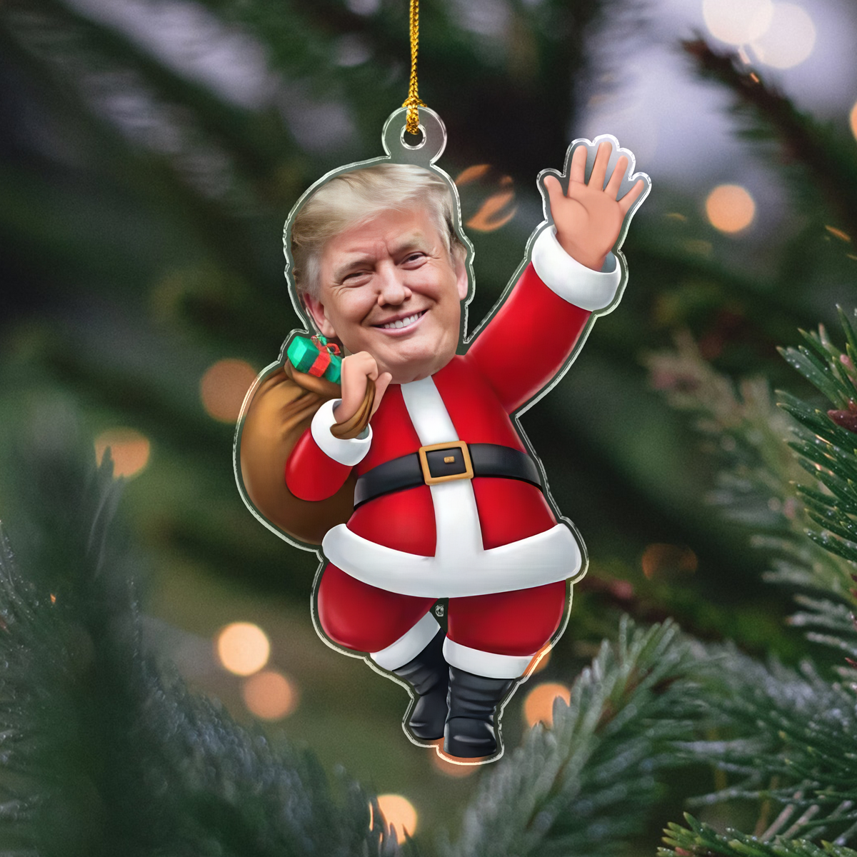 Trump Santa The Greatest Human Being Acrylic Ornament, Holiday Decor For Trump Fans HA75 63812