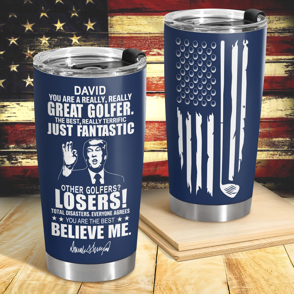 Great Golfer Trump Personalized Fat Tumbler Gift For Golfers HA75 64630