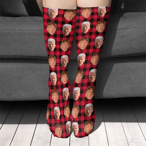 Trump Photo With Christmas Pattern Socks Christmas Gift N369 HA75 64122