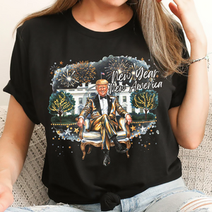 President Trump 2025 New Year New America Dark Shirt HA75 67148