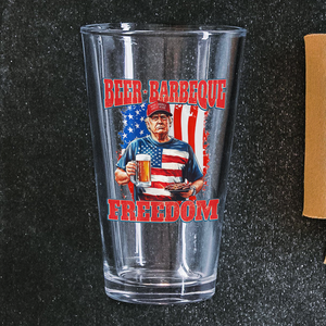President Trump 4th of July Beer Barbeque Freedom Print Beer Glass LM32 65363