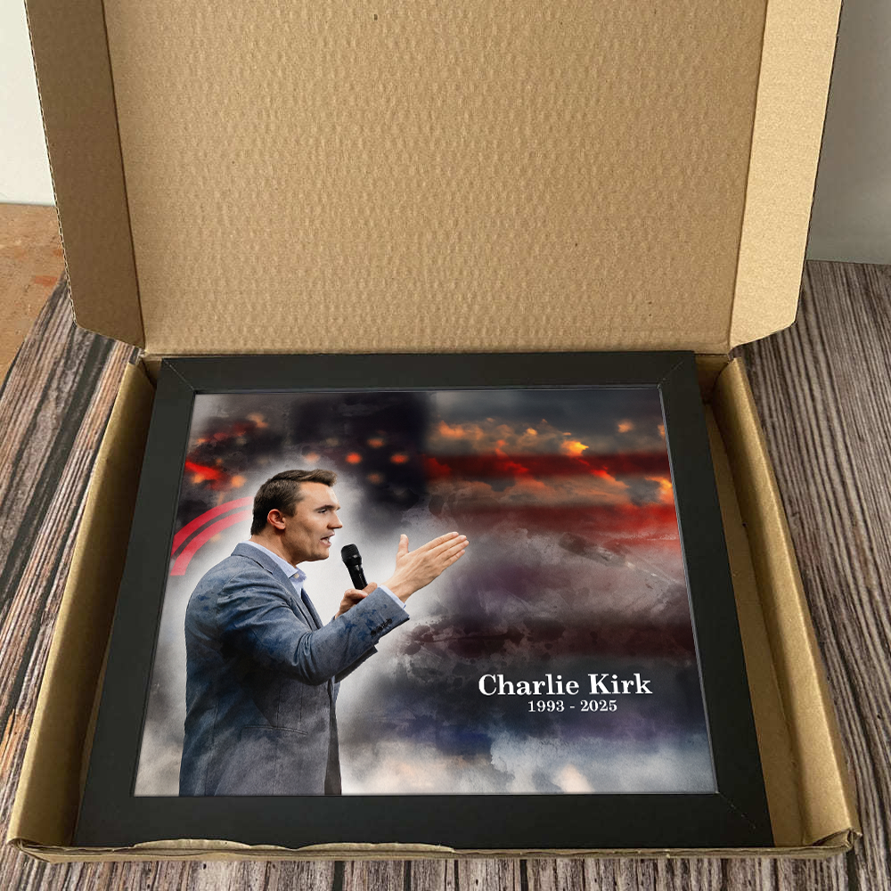Charlie Kirk Tribute Art - Signed Limited Charity Picture Frame LM32 65795