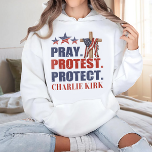 Pray Protest Protect Charlie Kirk Memorial Bright Shirt LM32 65473