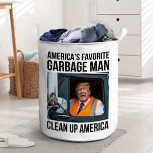 America's Favorite Garbage Man Trump Gift For Conservative Supporters Laundry Basket LM32 65237