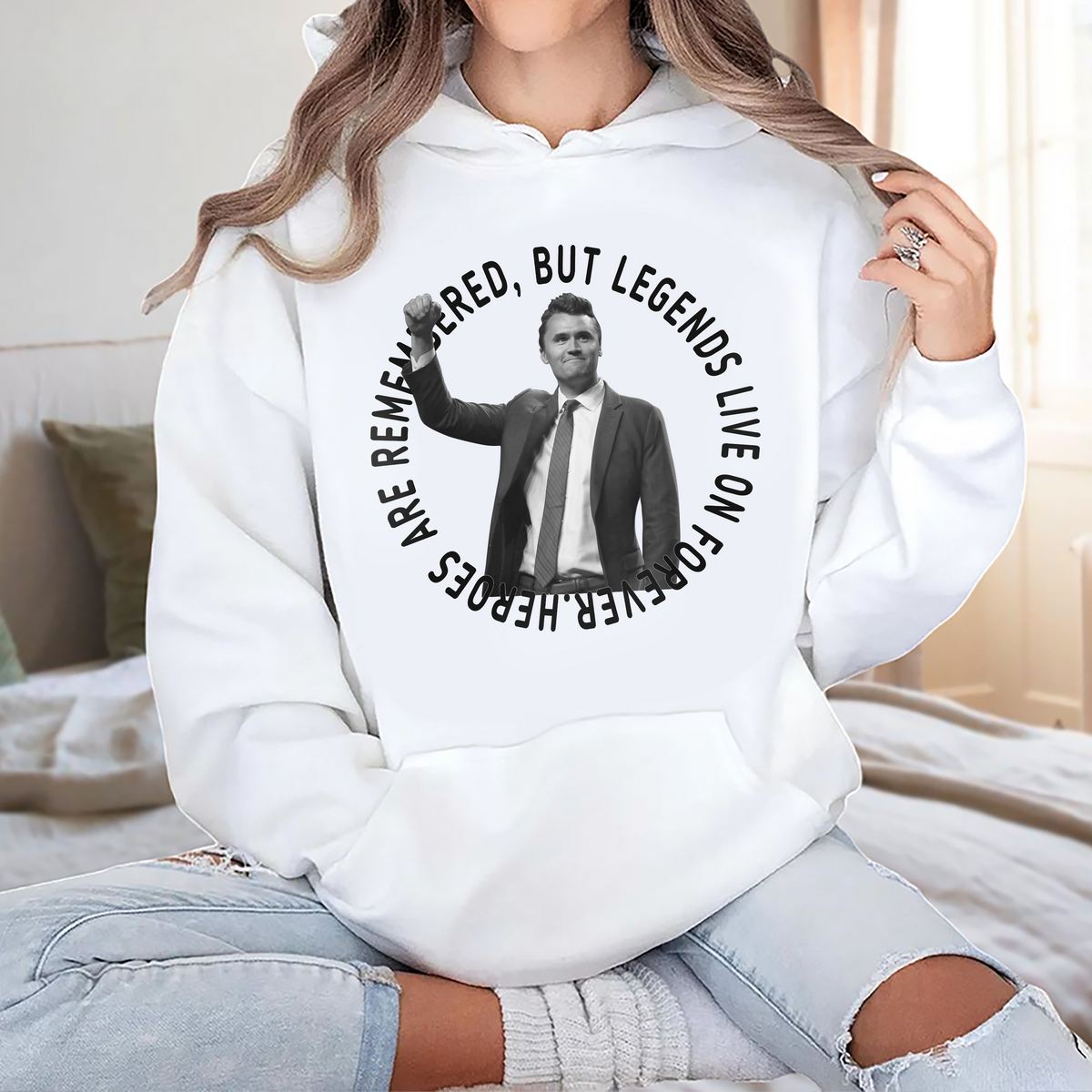 Pray For Legends - Charlie Kirk Lives On Forever Memorial Bright Shirt LM32 65475
