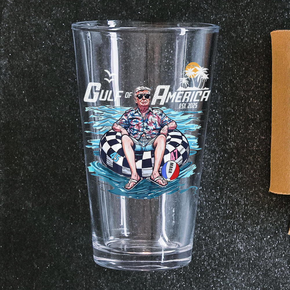 Funny Trump Gulf of America Beach MAGA Print Beer Glass LM32 65365