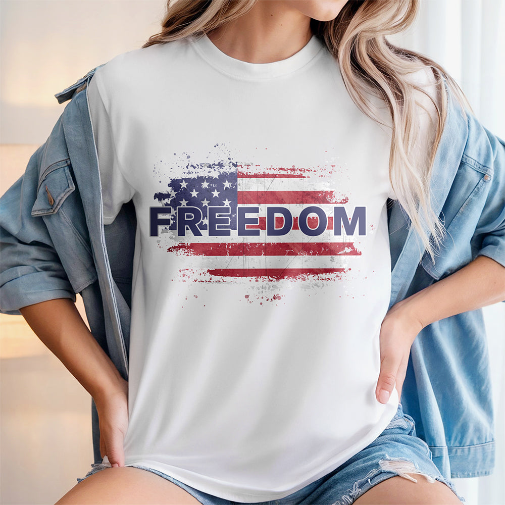 FREEDOM America Flag - Charlie Kirk Memorial Bright Shirt CH07 67588