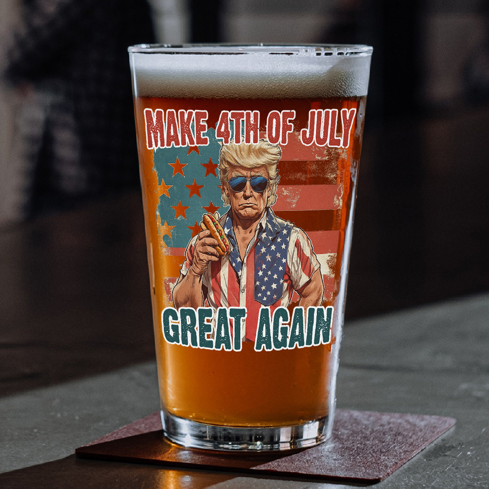 Make 4th Of July Great Again Trump Print Beer Glass HO82 65728