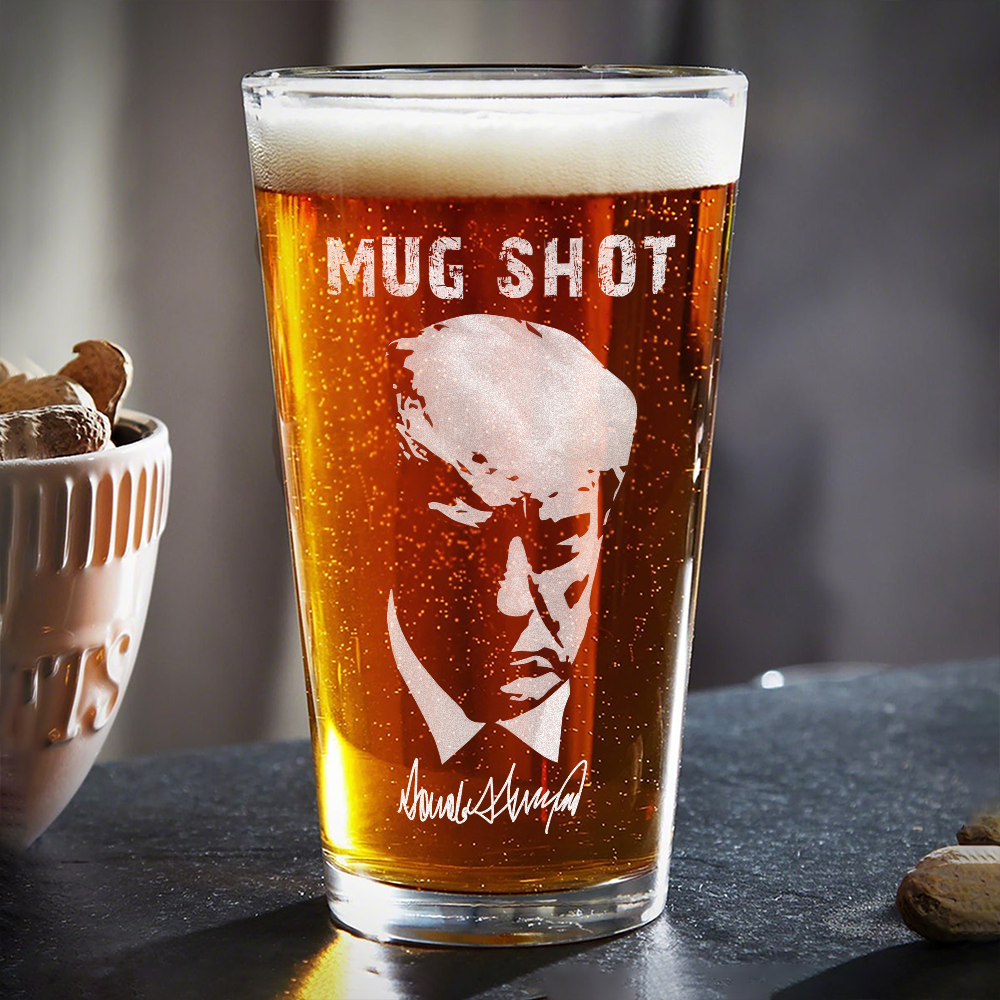 Trump Mug Shot Print Beer Glass HA75 62564