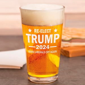 Re-Elect Trump 2024 Make Liberals Cry Again Laser Engraved Beer Glass TH10 N304 62753