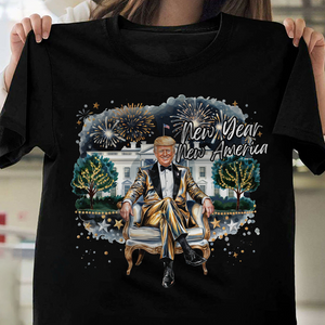 President Trump 2025 New Year New America Dark Shirt HA75 67148