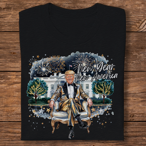 President Trump 2025 New Year New America Dark Shirt HA75 67148