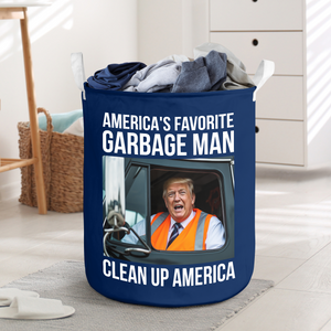 America's Favorite Garbage Man Trump Gift For Conservative Supporters Laundry Basket LM32 65237