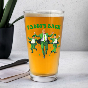 Trump Paddy's Back 2025 St. Patrick's Day Beer Glass LM32 65281