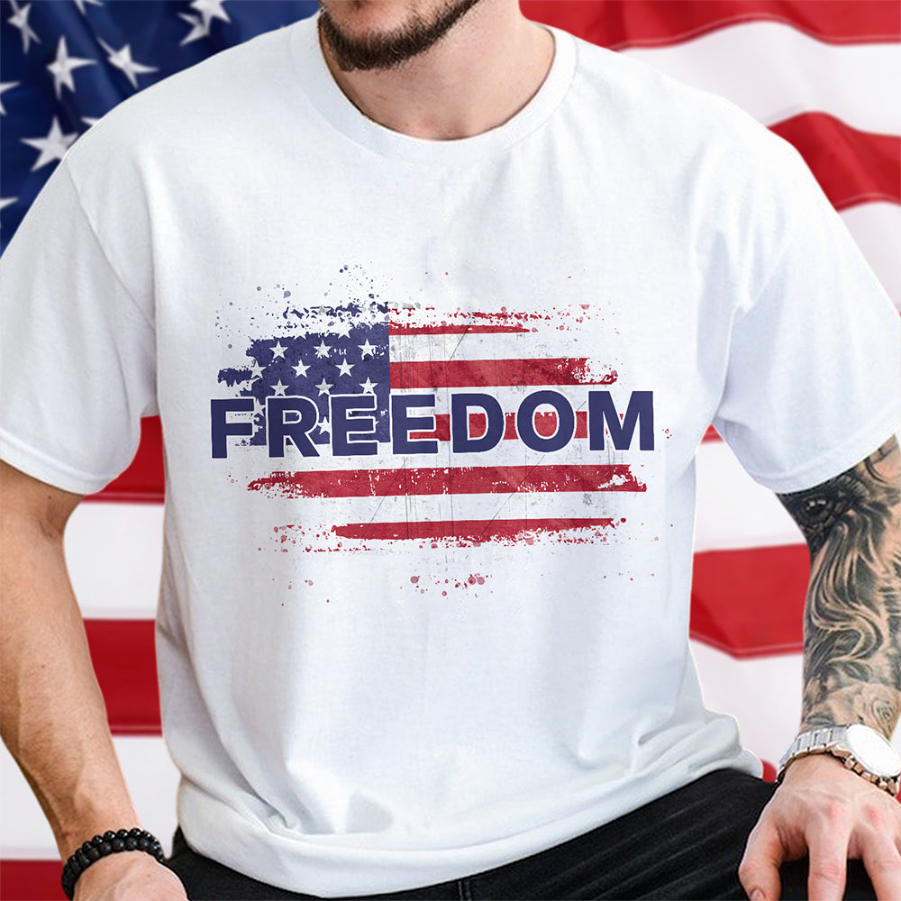 FREEDOM America Flag - Charlie Kirk Memorial Bright Shirt CH07 67588