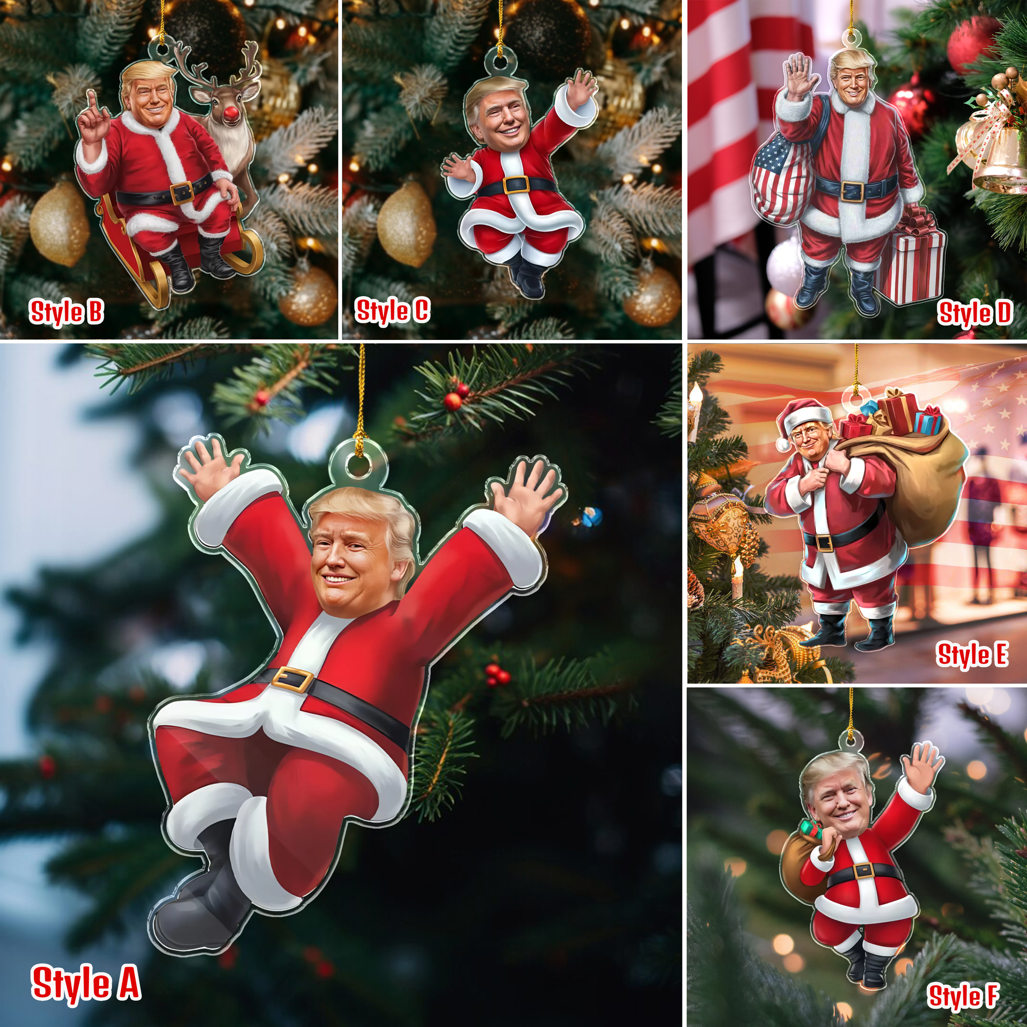 Trump Santa The Greatest Human Being Acrylic Ornament, Holiday Decor For Trump Fans HA75 63812