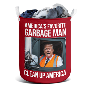 America's Favorite Garbage Man Trump Gift For Conservative Supporters Laundry Basket LM32 65237