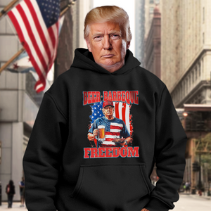 President Trump 4th of July Beer Barbeque Freedom Dark Shirt LM32 65361
