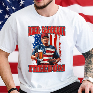 President Trump 4th of July Beer Barbeque Freedom Bright Shirt LM32 65359