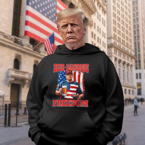 President Trump 4th of July Beer Barbeque Freedom Dark Shirt LM32 65361