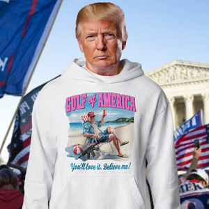 Trump's Gulf of America Comeback Tour: Join In Bright Shirt LM32 65293