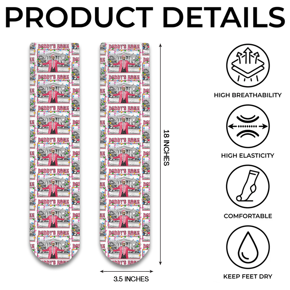 Trump Daddy's Home In Pink Socks Christmas Gift HA75 64138