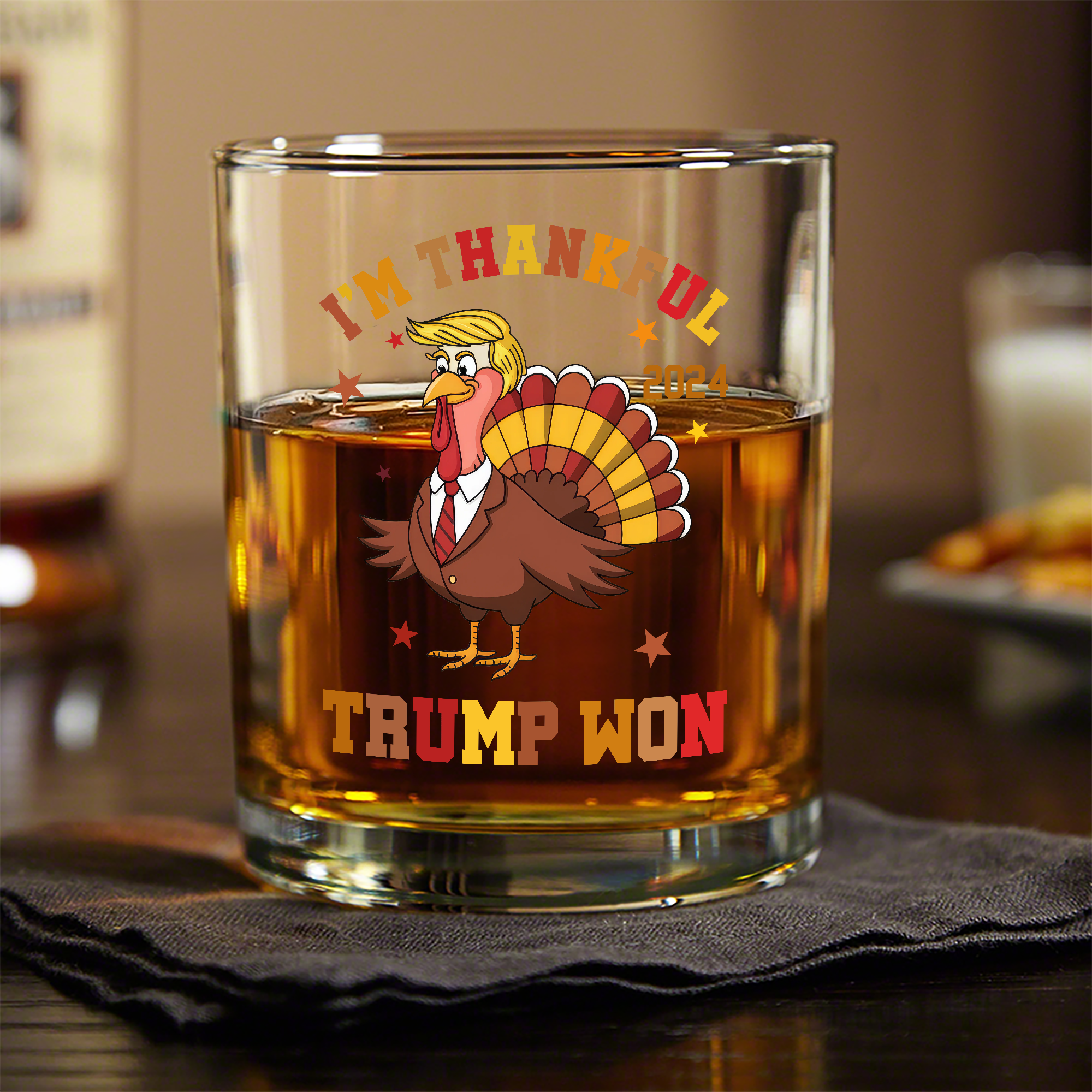 I'm Thankful Trump Won Whiskey Glass TH10 64175