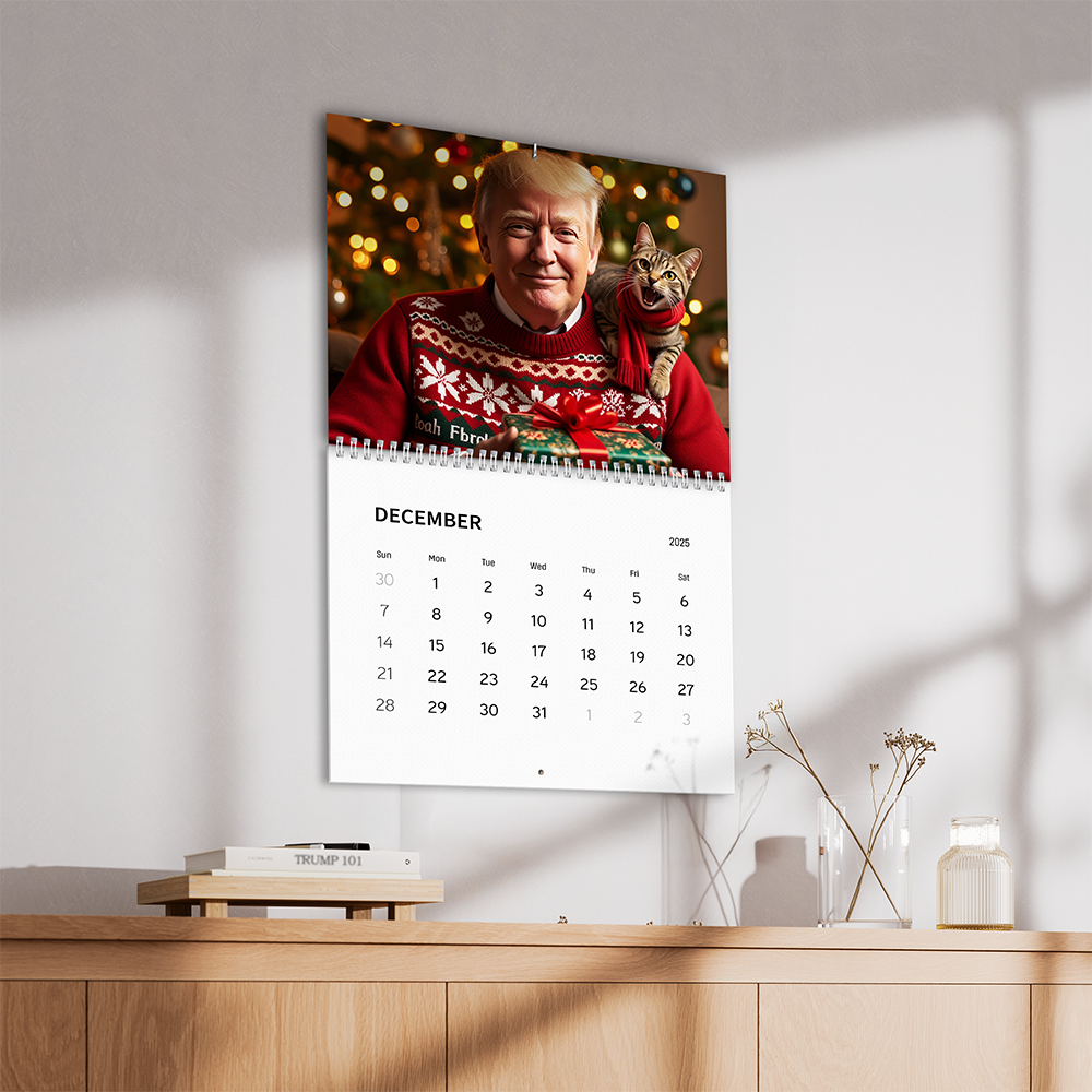 2025 Donald Trump Wall Calendar, MAGA, Trump Cat Lover Gift N369 LM32 65071