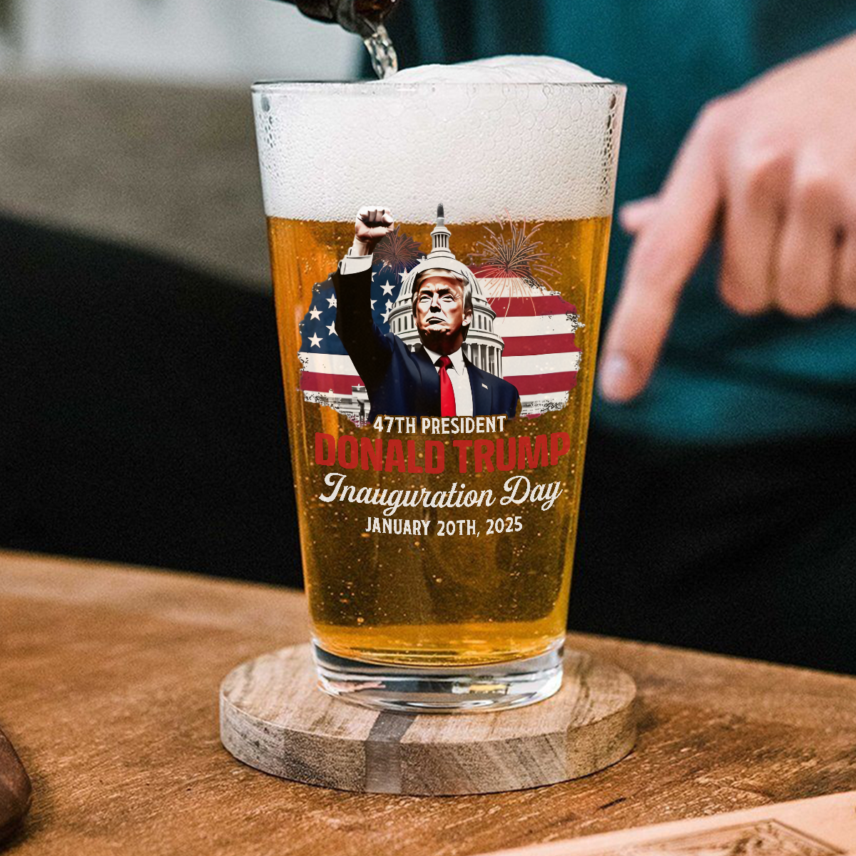 Donald Trump Inauguration Day Keep Calm And Celebrate The Win Beer Glass LM32 65163