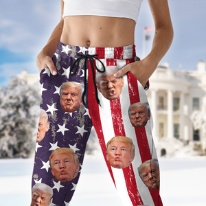 Custom Trump Photo With USA Flag Grunge Background Sweatpants TH10 64135