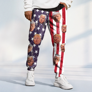 Custom Trump Photo With USA Flag Grunge Background Sweatpants TH10 64135