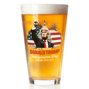 Donald Trump Inauguration Day Keep Calm And Celebrate The Win Beer Glass LM32 65163