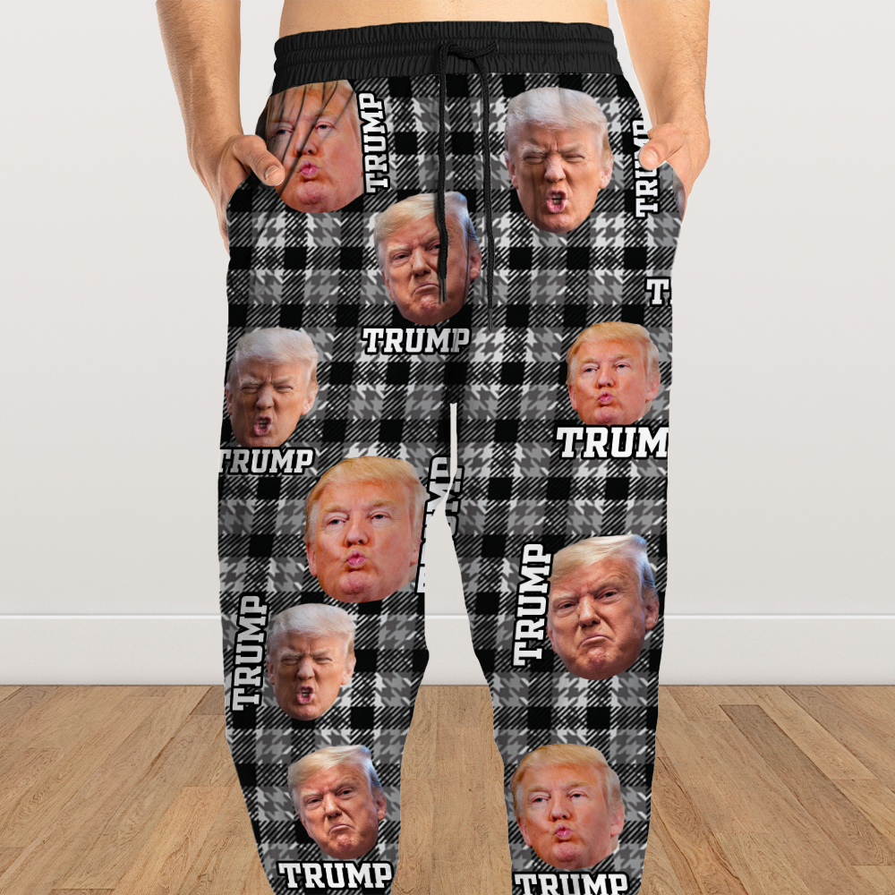 Custom Trump Photo Seamless Pattern Sweatpants TH10 64193