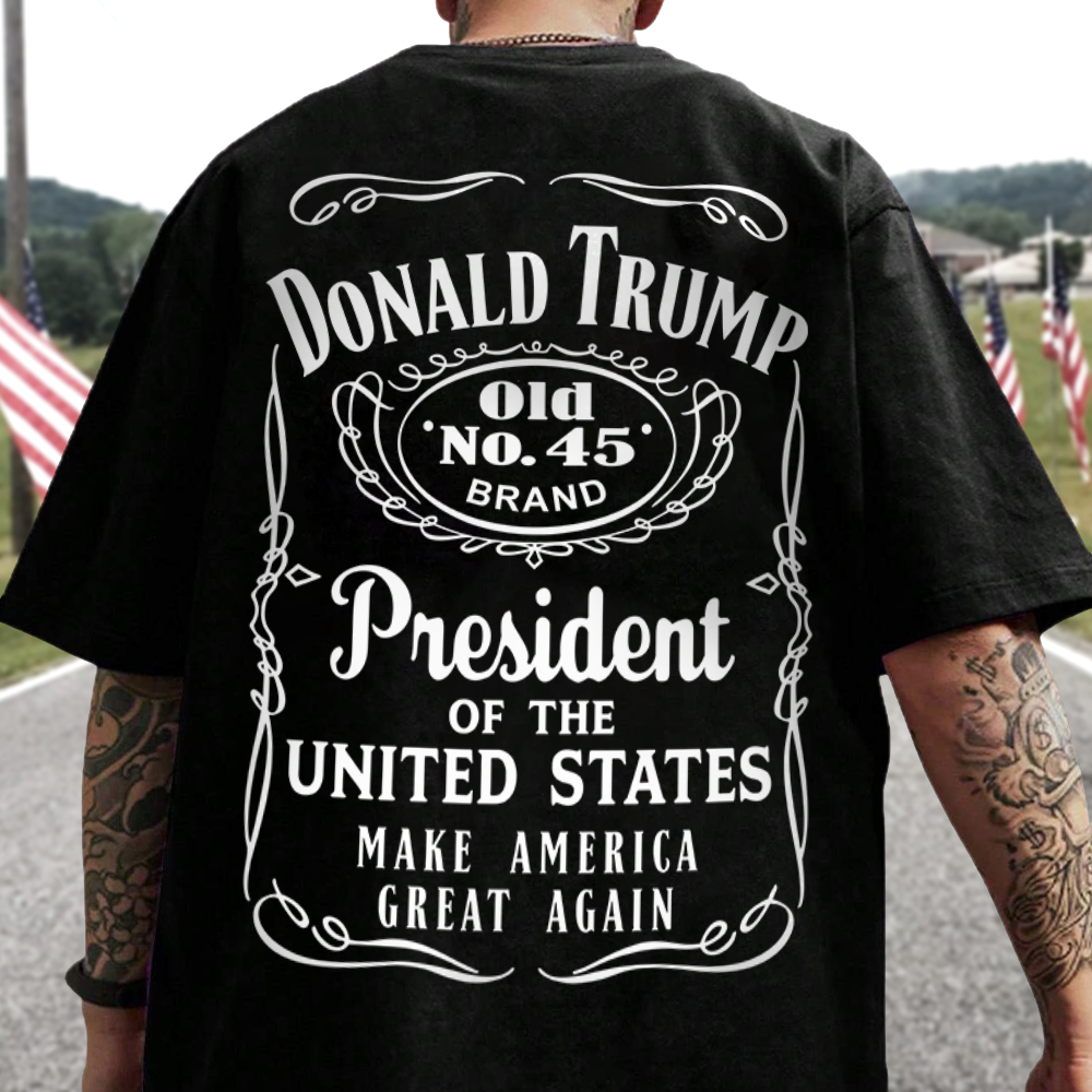 Donald Trump President Of United States Old No.45 Back Shirt TH10 64221