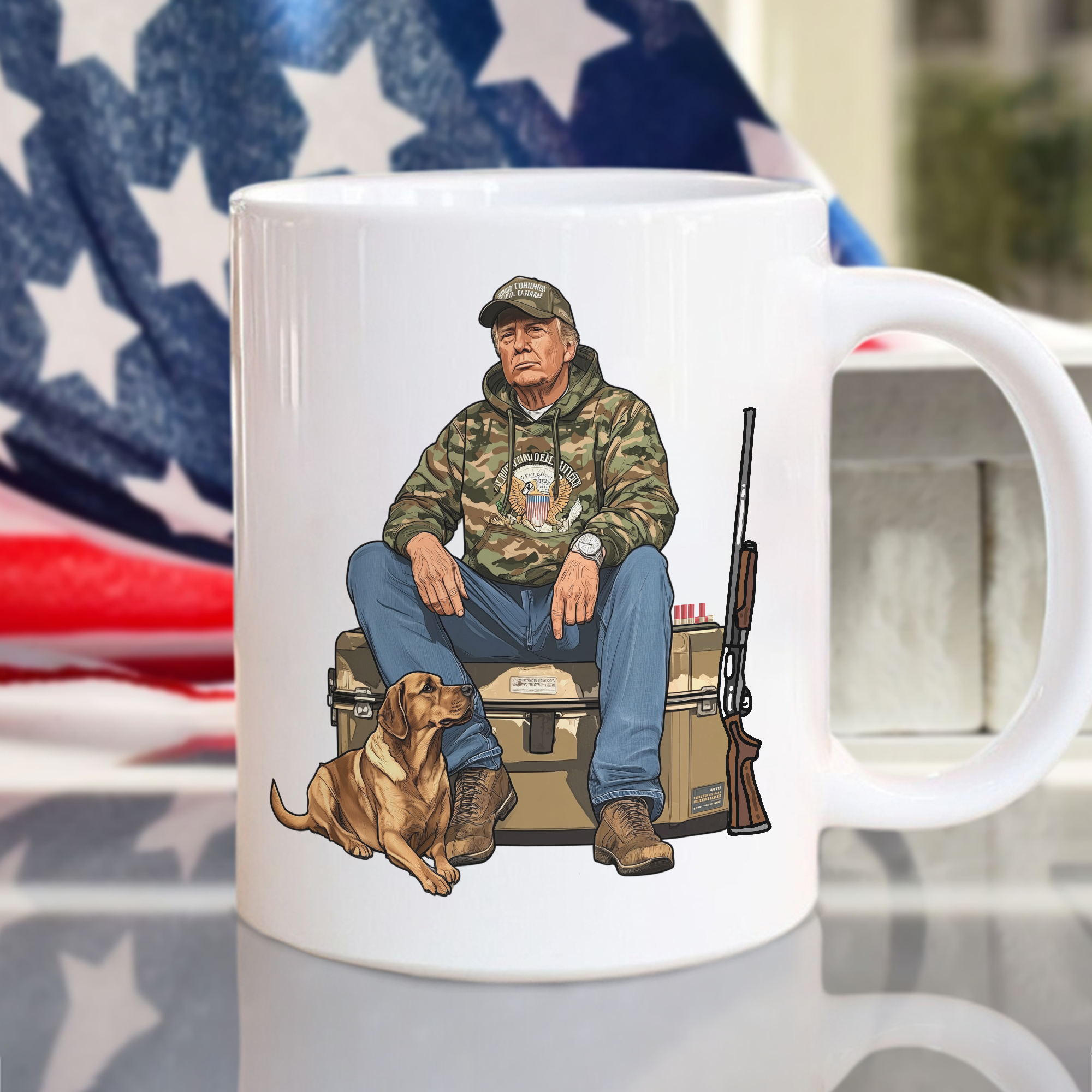 Trump Hunting Gear: Buck Around and Find Out White Mug LM32 63837