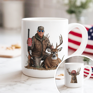 MAGA Patriotic Trump Deer Hunting White Mug LM32 63887