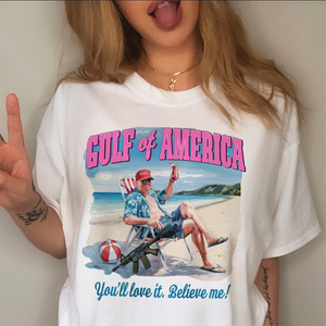 Trump's Gulf of America Comeback Tour: Join In Bright Shirt LM32 65293