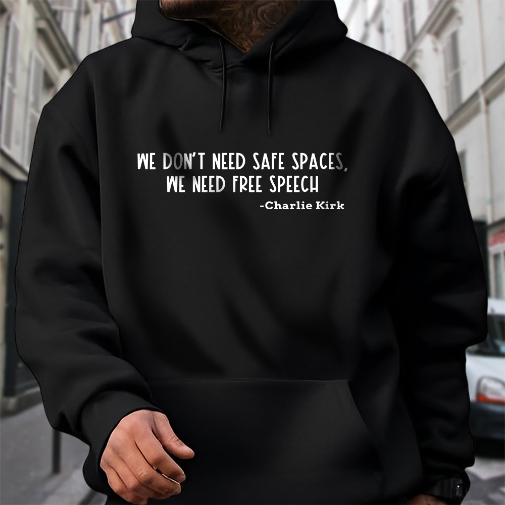 We Don't Need Safe Spaces We Need Free Speech Charlie Kirk Dark Shirt HA75 64442