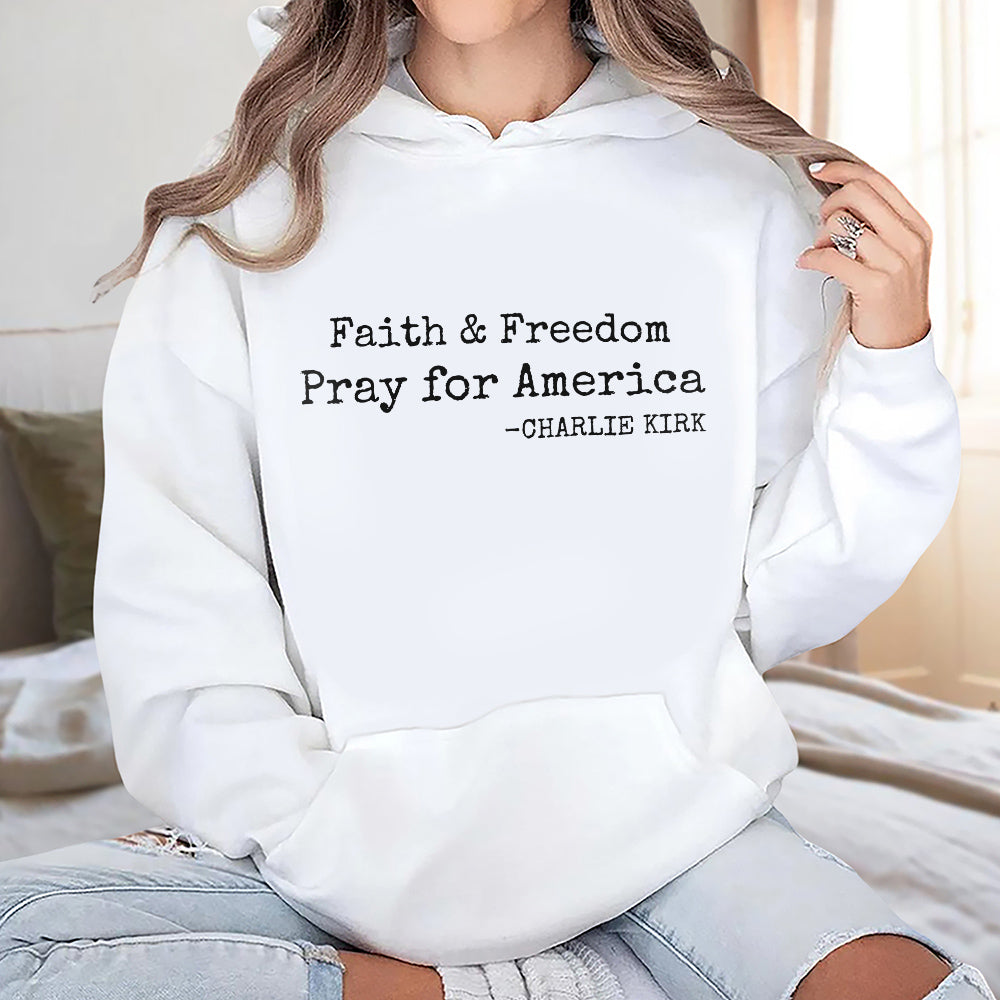 Faith & Freedom Pray for America Charlie Kirk Bright Shirt HA75 64452