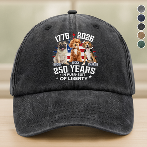 Custom Photo Freedom Vintage Washed Denim Baseball Cap HO82 901228