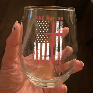 One Nation Under God Est 1776 Freedom Wine Glass LM32 895457