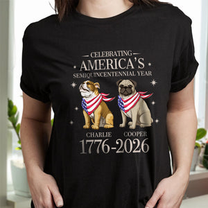 Custom Dog Celebrating America's Semiquincentennial Year Dark Shirt LM32 895165