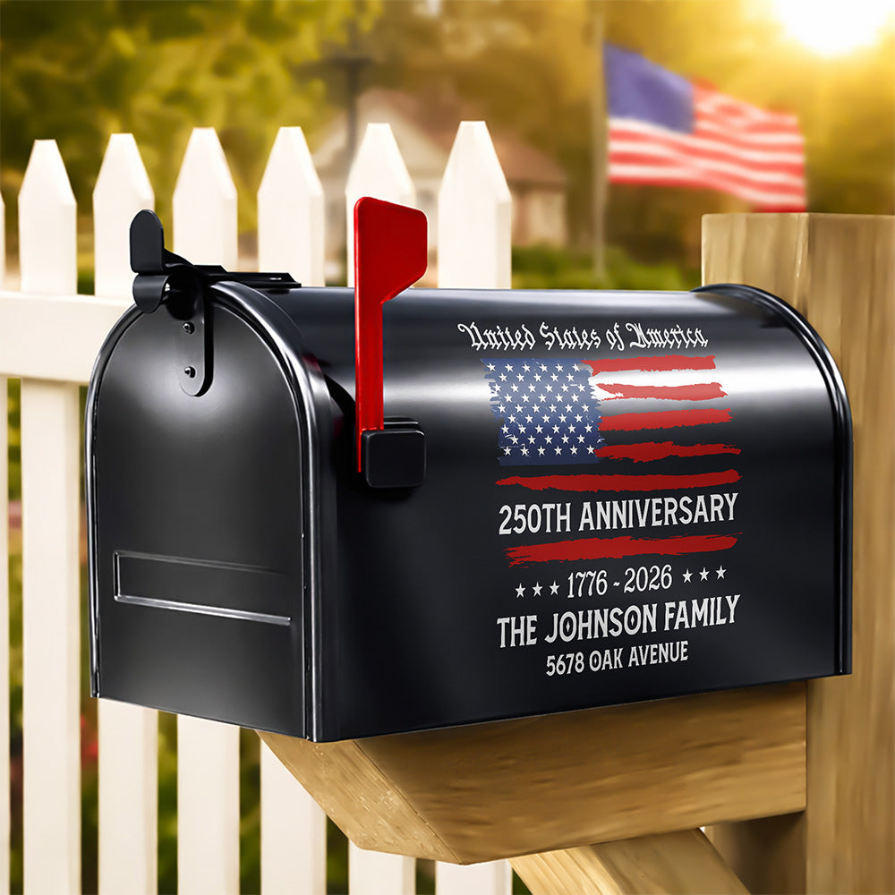Personalized USA 250th Anniversary Mailbox Decal HO82 901006