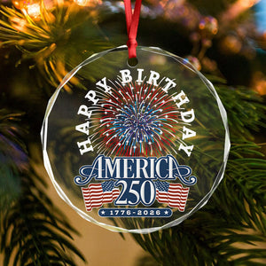 America 250 Semiquincentennial Fireworks Celebration Glass Ornament HO82 894608
