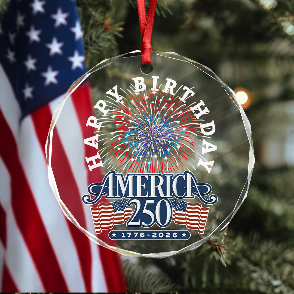 America 250 Semiquincentennial Fireworks Celebration Glass Ornament HO82 894608