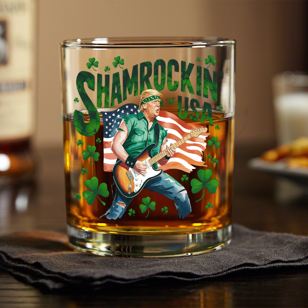 Shamrockin’ The Usa Trump ST. Patrick’s Day Whiskey Glass CH07 67336