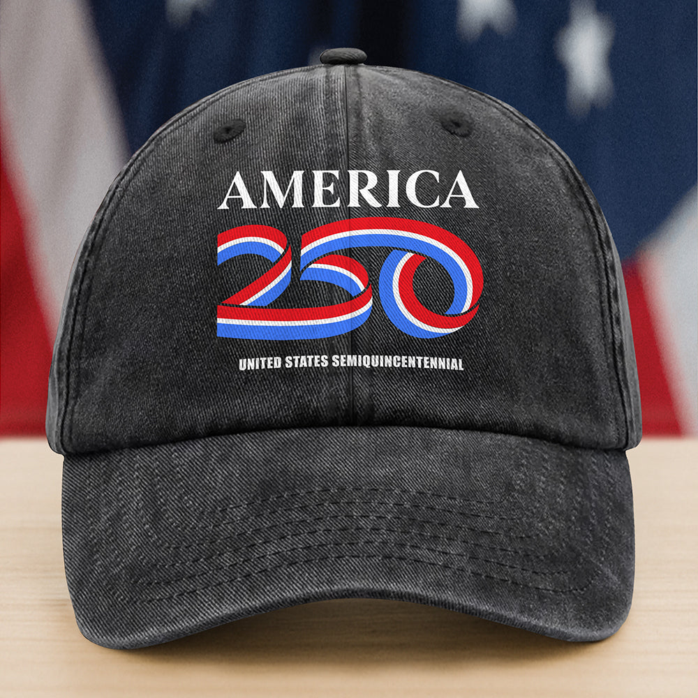 USA Semiquincentennial America 250 Patriotic Washed Denim Baseball Cap LM32 895305
