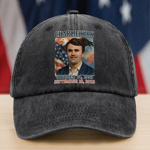 Pray for Charlie Kirk Washed Denim Baseball Cap HA75 64556